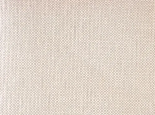 Close-up of a beige woven fabric texture with a subtle diamond pattern.