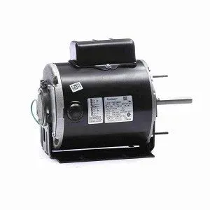 Black electric motor with a protruding shaft on a white background