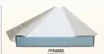 White metal roof vent cap with a square blue base on a plain background