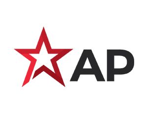 AP logo with a red star icon and black “AP” text on a white background