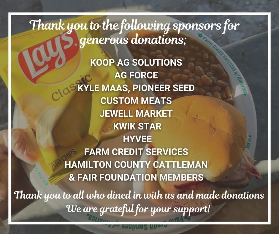 Thank-you sponsor poster with Lay’s chips and a list of donors on a white bordered background.
