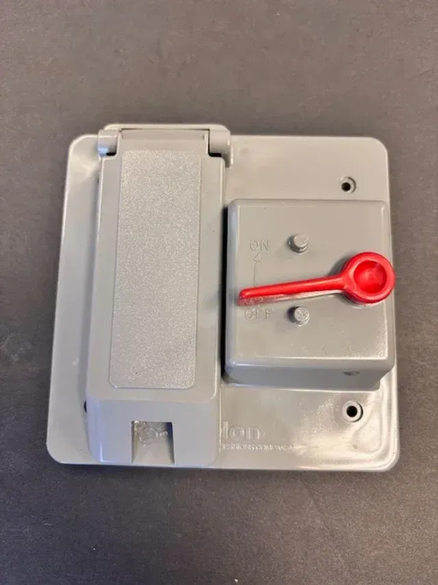 Waterproof Cover with Red Toggle & Duplex Outlet