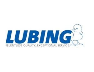 Blue LUBING logo with a small seal mascot and the tagline “Relentless quality. Exceptional service.”