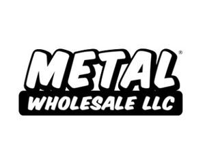 Black-and-white logo reading “METAL WHOLESALE LLC” in bold stylized lettering