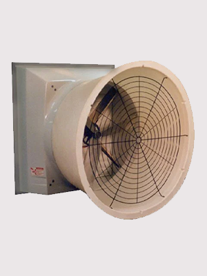 48” Turbo Fan with White Cone & Shutter