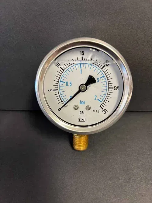 0-30 PSI Pressure Gauge Liquid Filled