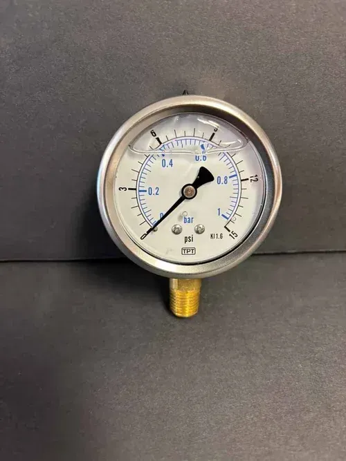 0-15 PSI Pressure Gauge Liquid Filled

