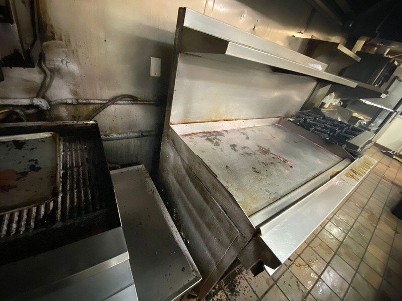 Dirty kitchen equipment