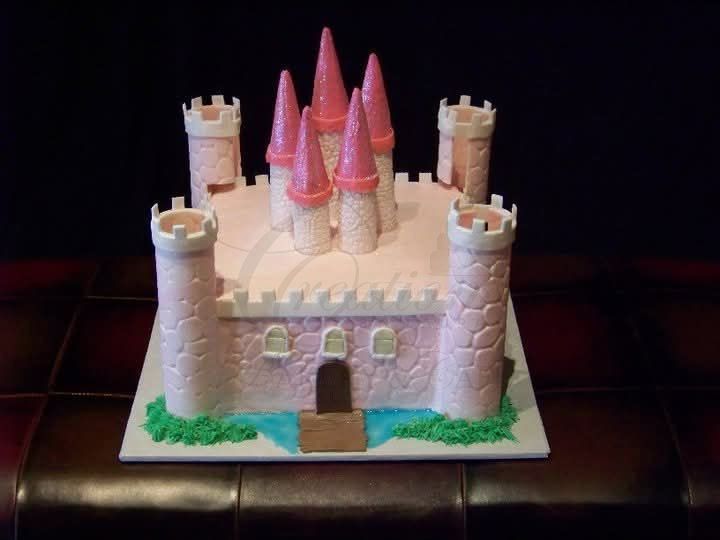 Pink toy castle model cake