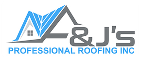 A&J’s Professional Roofing Inc. logo with blue and gray house roof icon