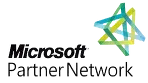 Microsoft Partner Network logo. Text: Microsoft Partner Network. Geometric star in shades of green and blue.
