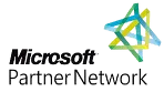 Microsoft Partner Network logo: Black text next to a colorful abstract shape of intersecting lines.