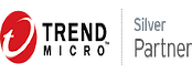 Trend Micro Silver Partner logo. Red and white logo, grey text.
