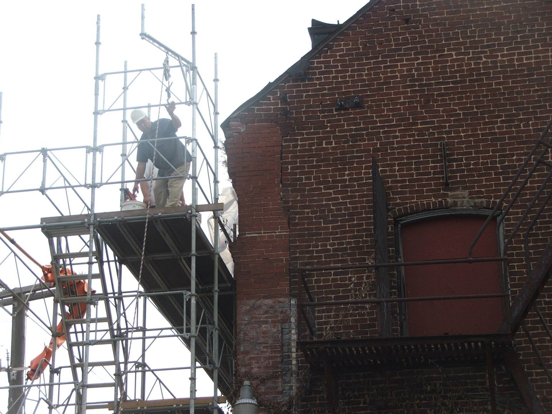 Man doing restoration work