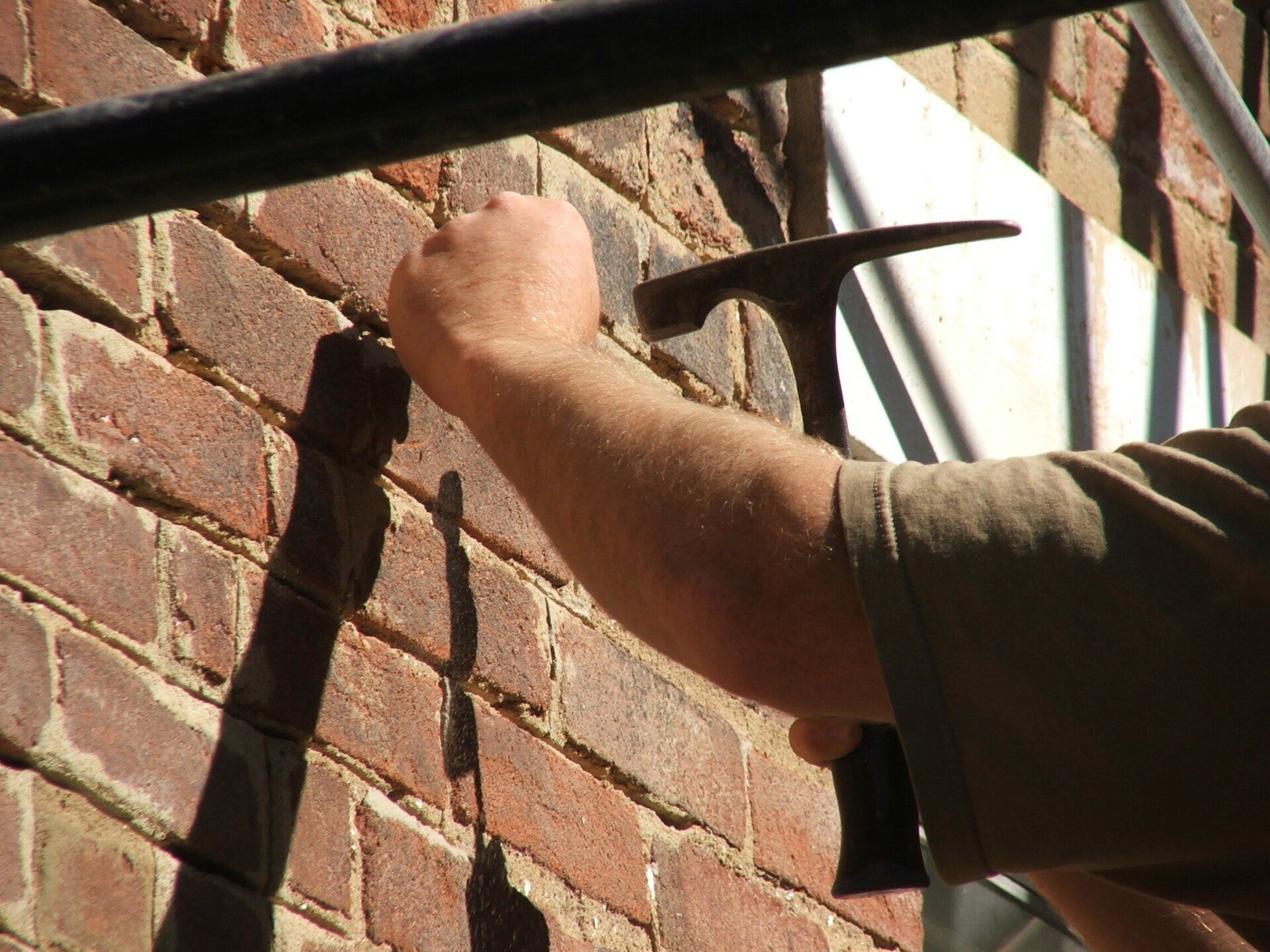 Old brick wall repair