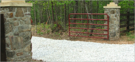 Stone Columns and gate