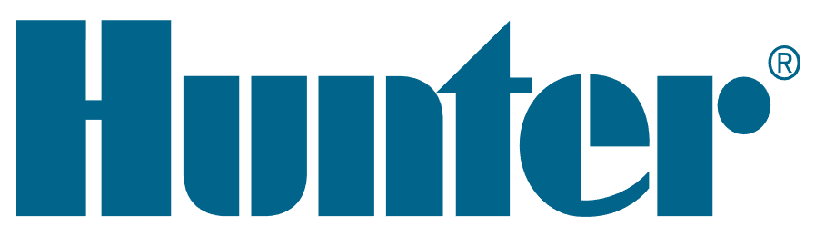 The hunter logo is blue and white on a white background.
