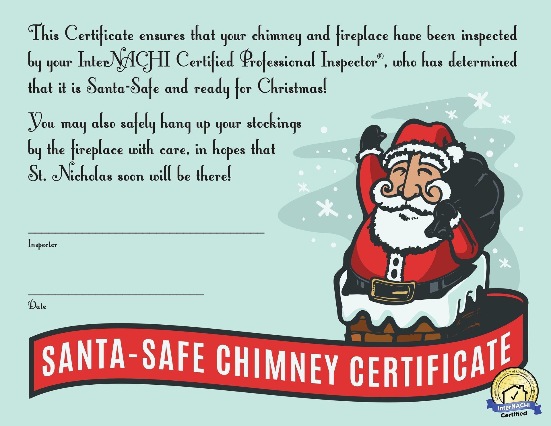 Santa-Safe Chimney Certificate