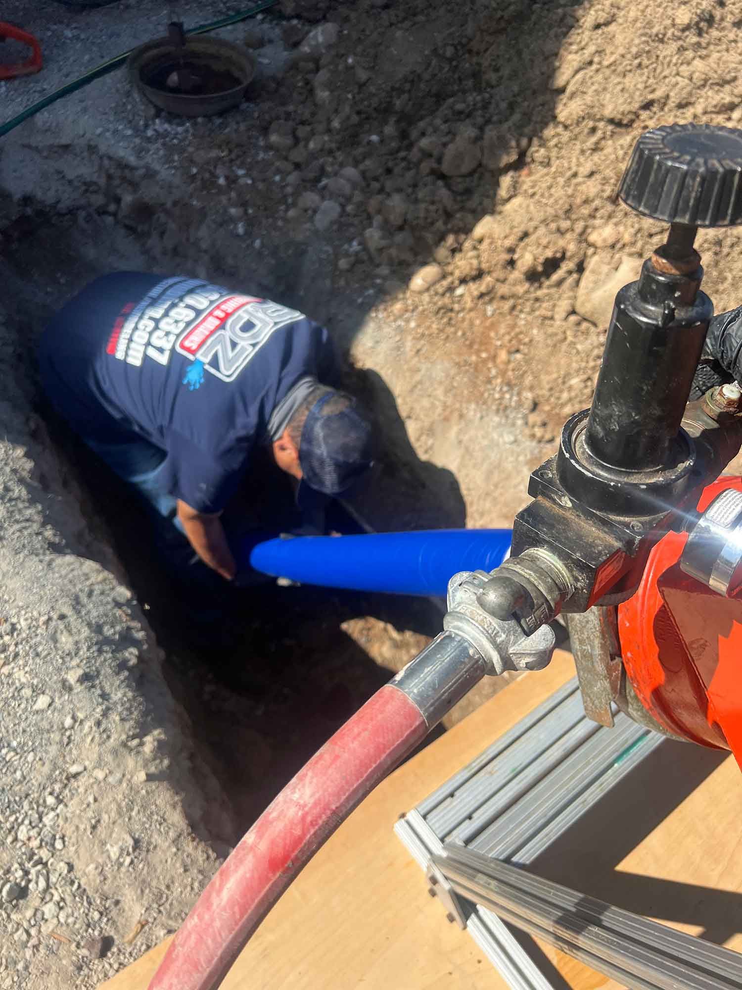 Installing plumbing pipes