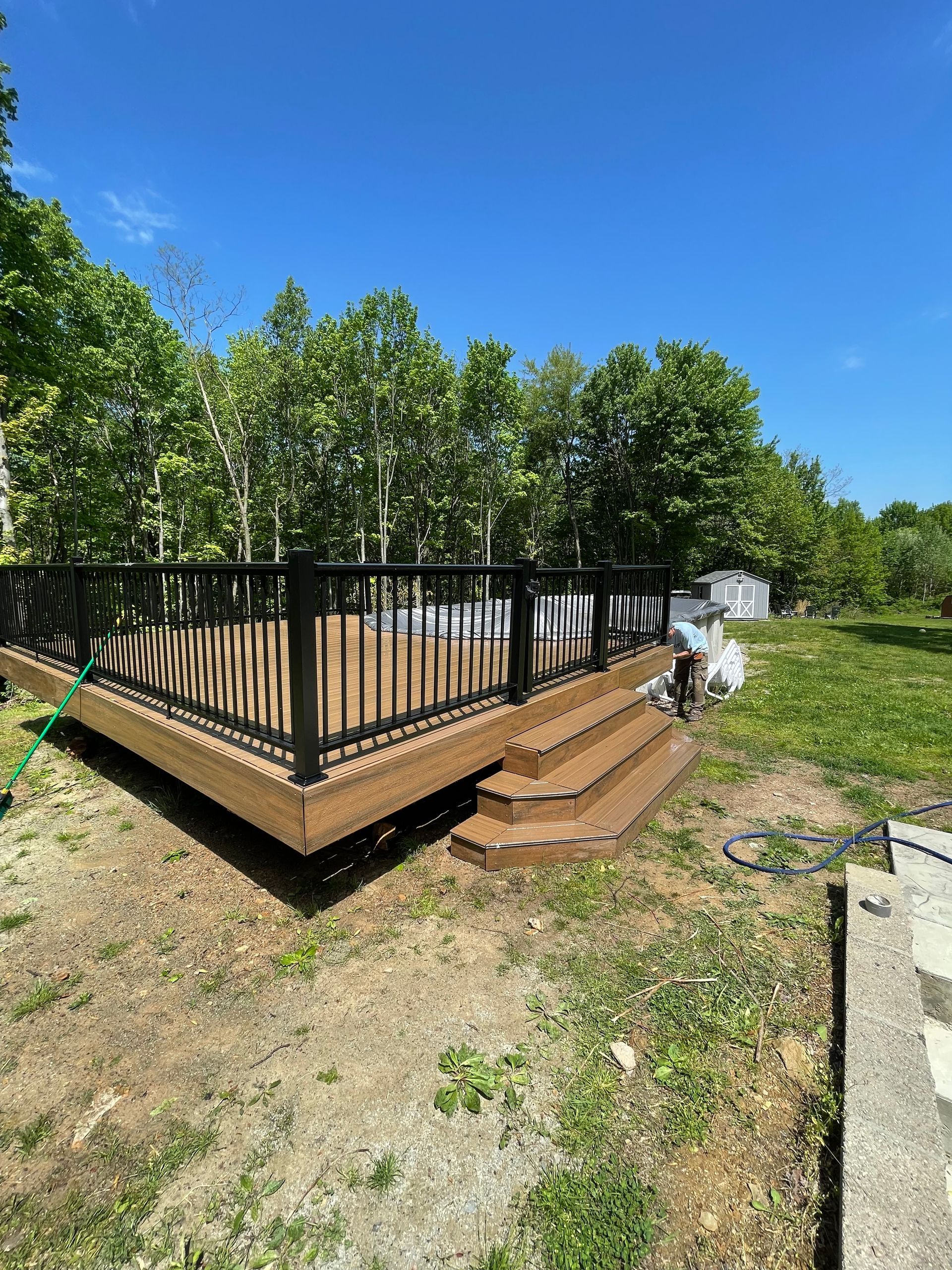 Backyard deck construction