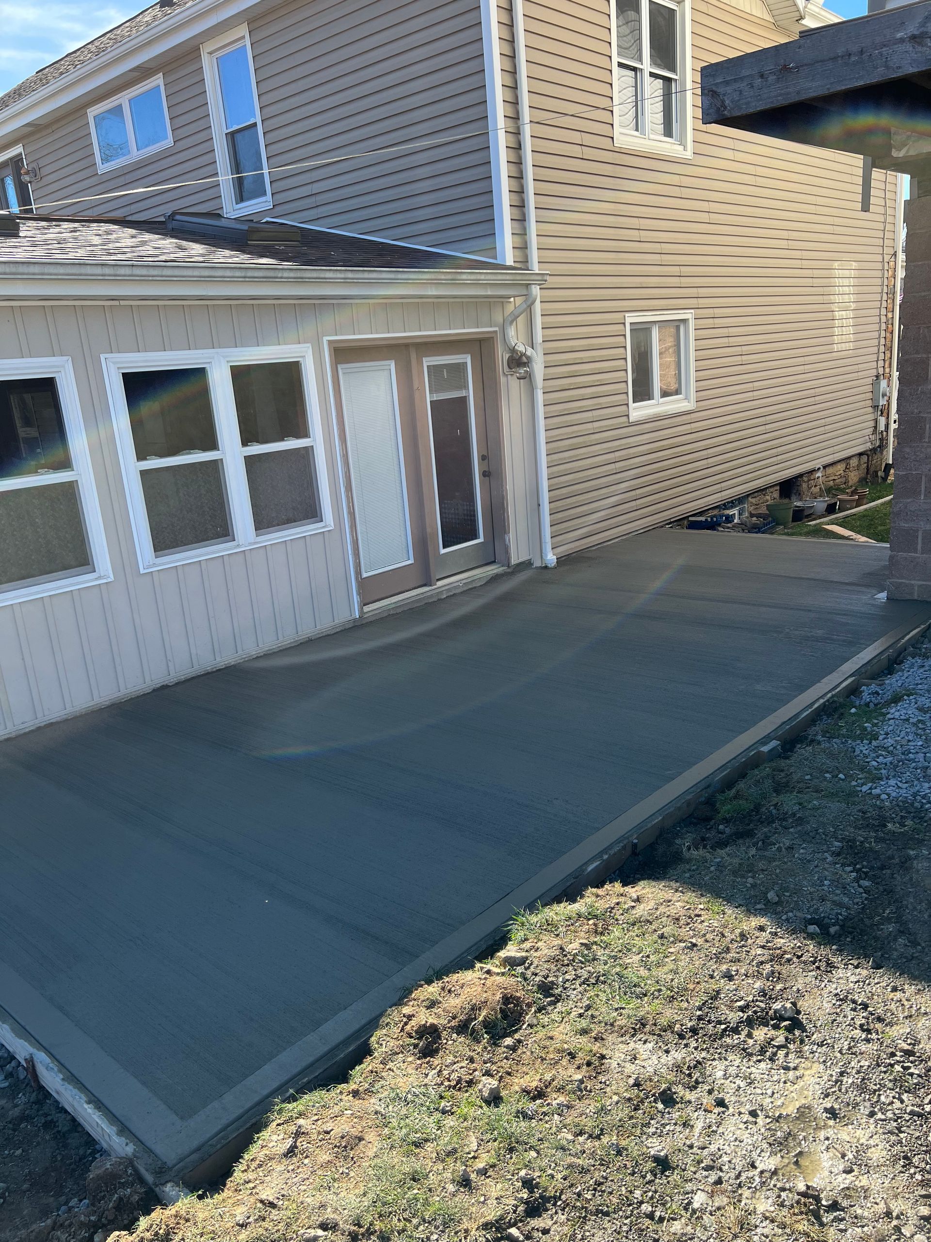 Concrete patio installation