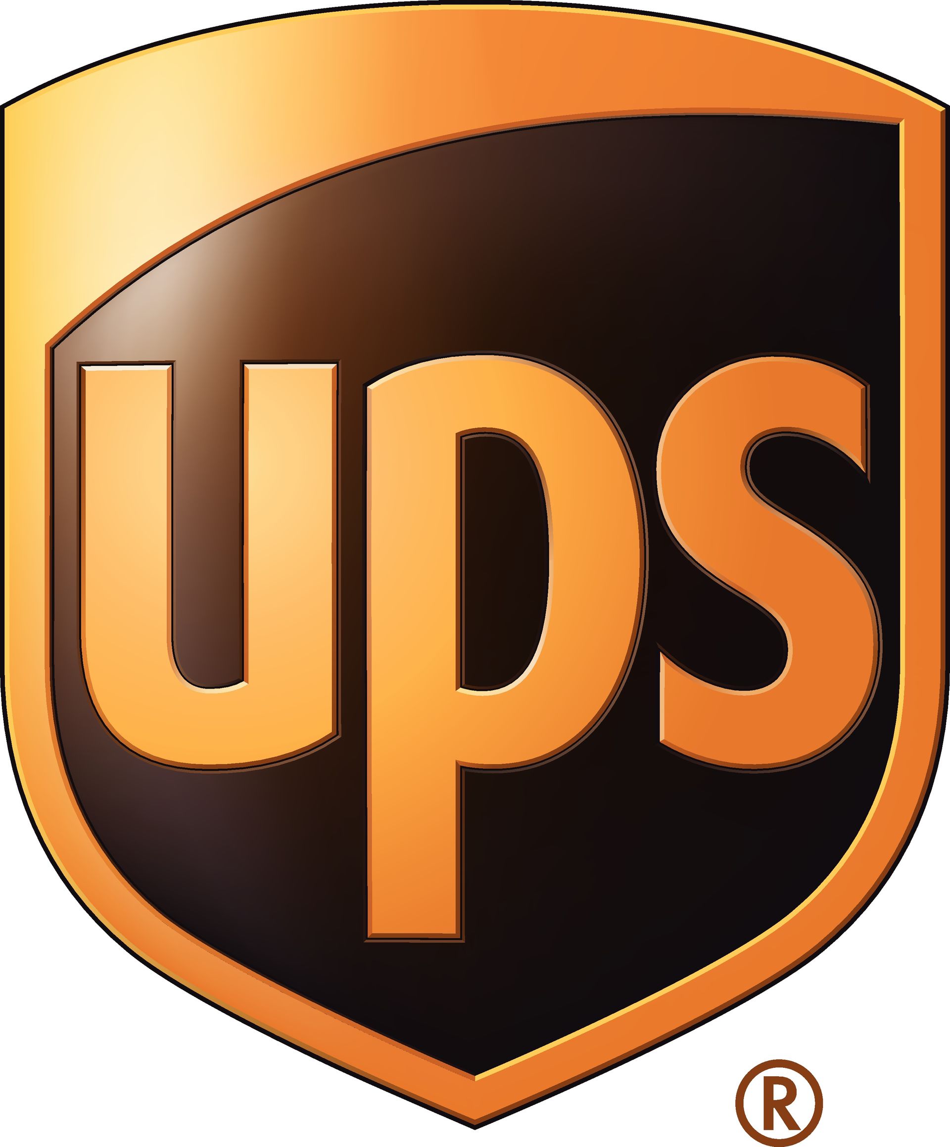 UPS logo: brown shield with