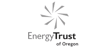Energy Trust of Oregon logo: gray spiral design above text.