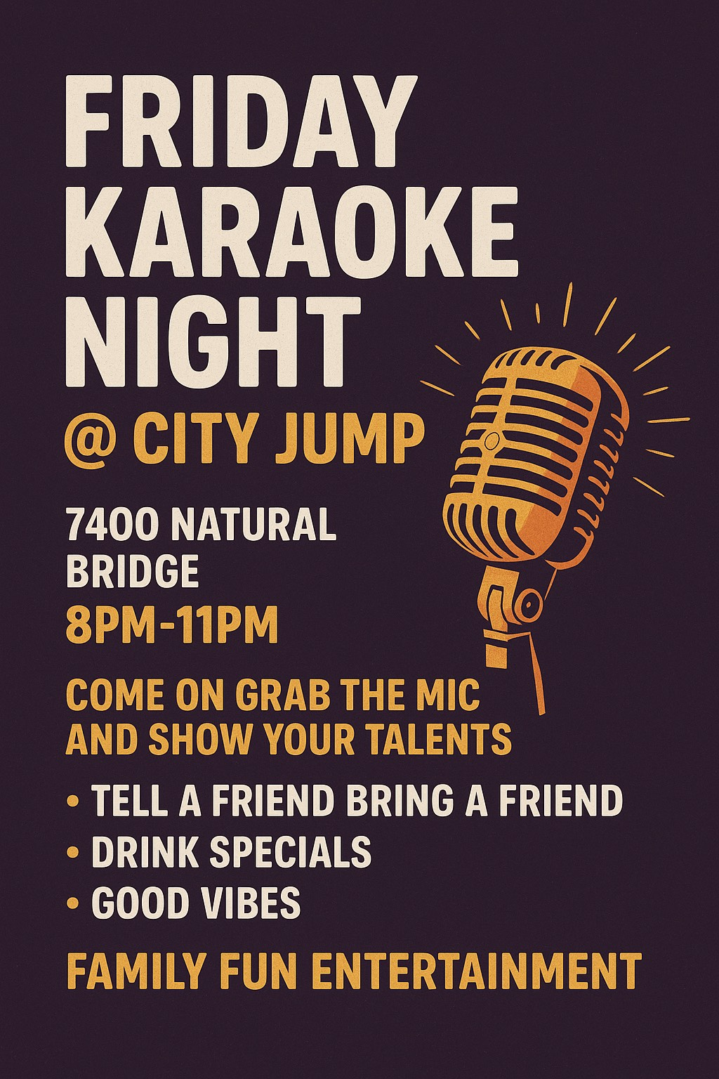Friday Karaoke Night at City Jump