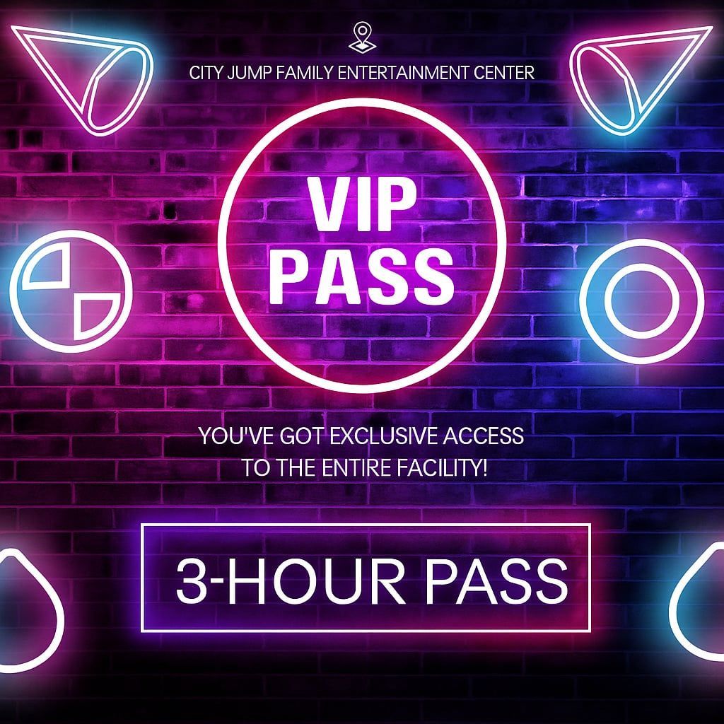 A neon sign that says vip pass on a brick wall.