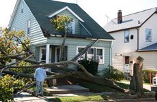 Home damaged by a storm