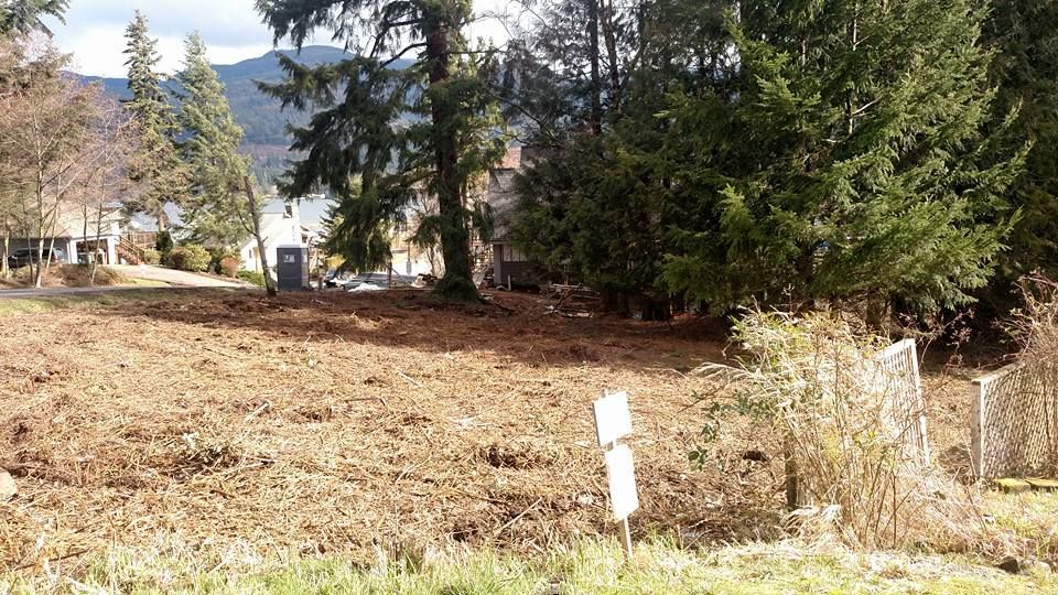 Brown ground cover, trees, and buildings against a mountainous backdrop. Sunny day.