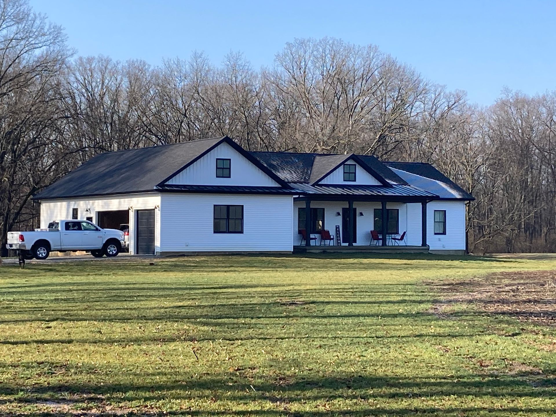 black and white exterior home