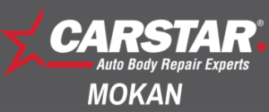 CARSTAR auto body repair logo with a red star and "MOKAN" below.