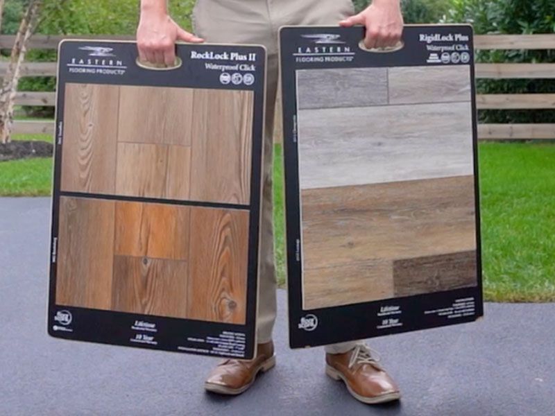 Hardwood and vinyl tile swatches