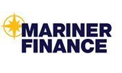 The logo for mariner finance with a compass on it.