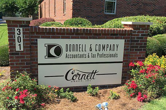 A sign for donnell & company accountants & tax professionals