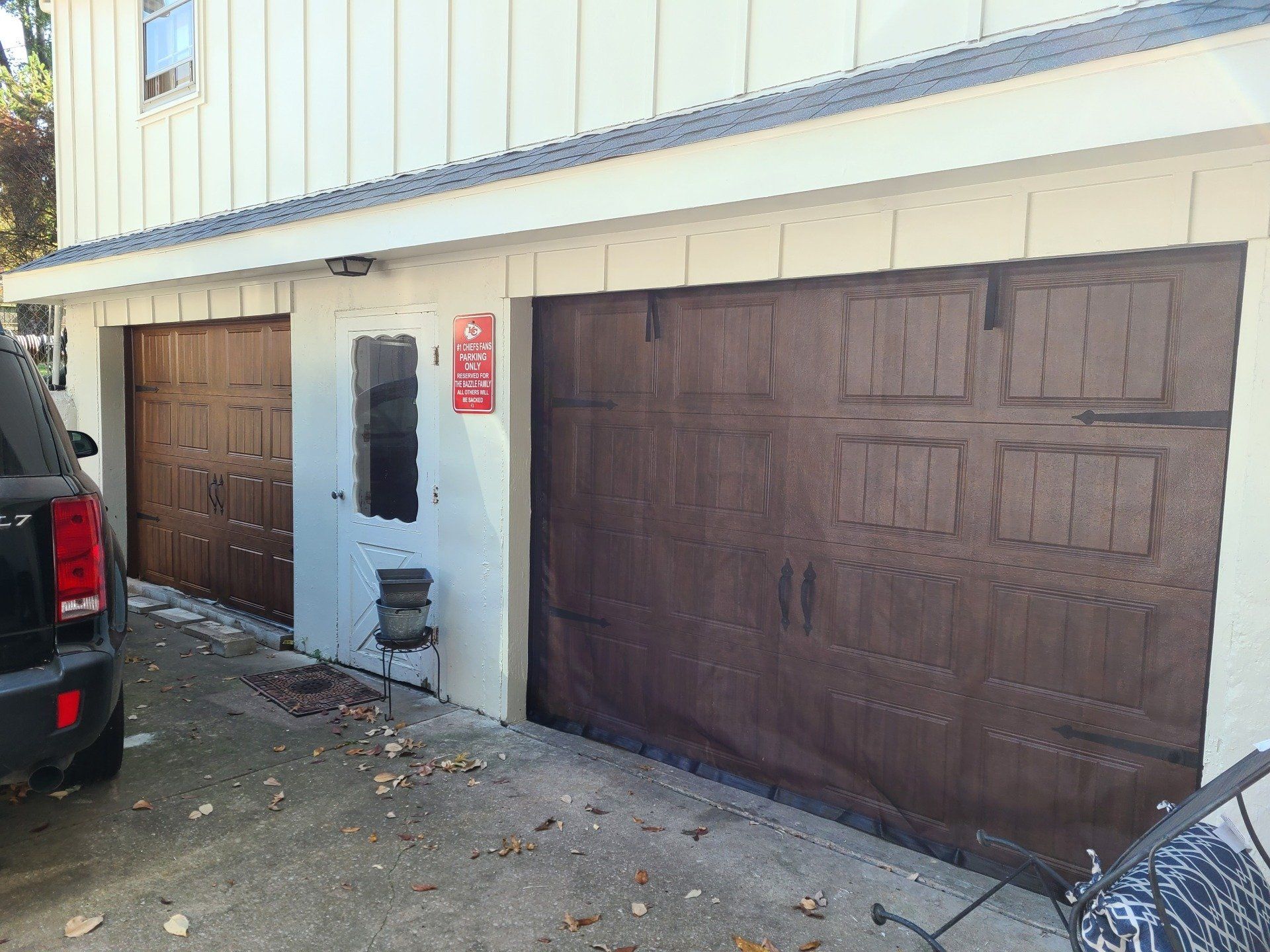 Wooden garage door