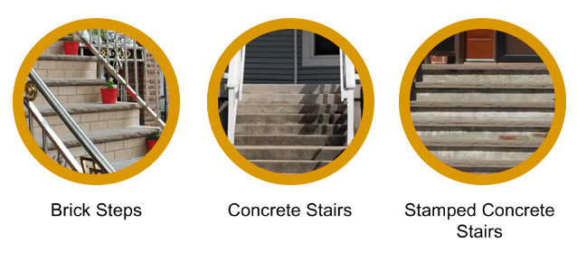 Brick Steps, Concrete Stairs, Stamped Concrete Stairs