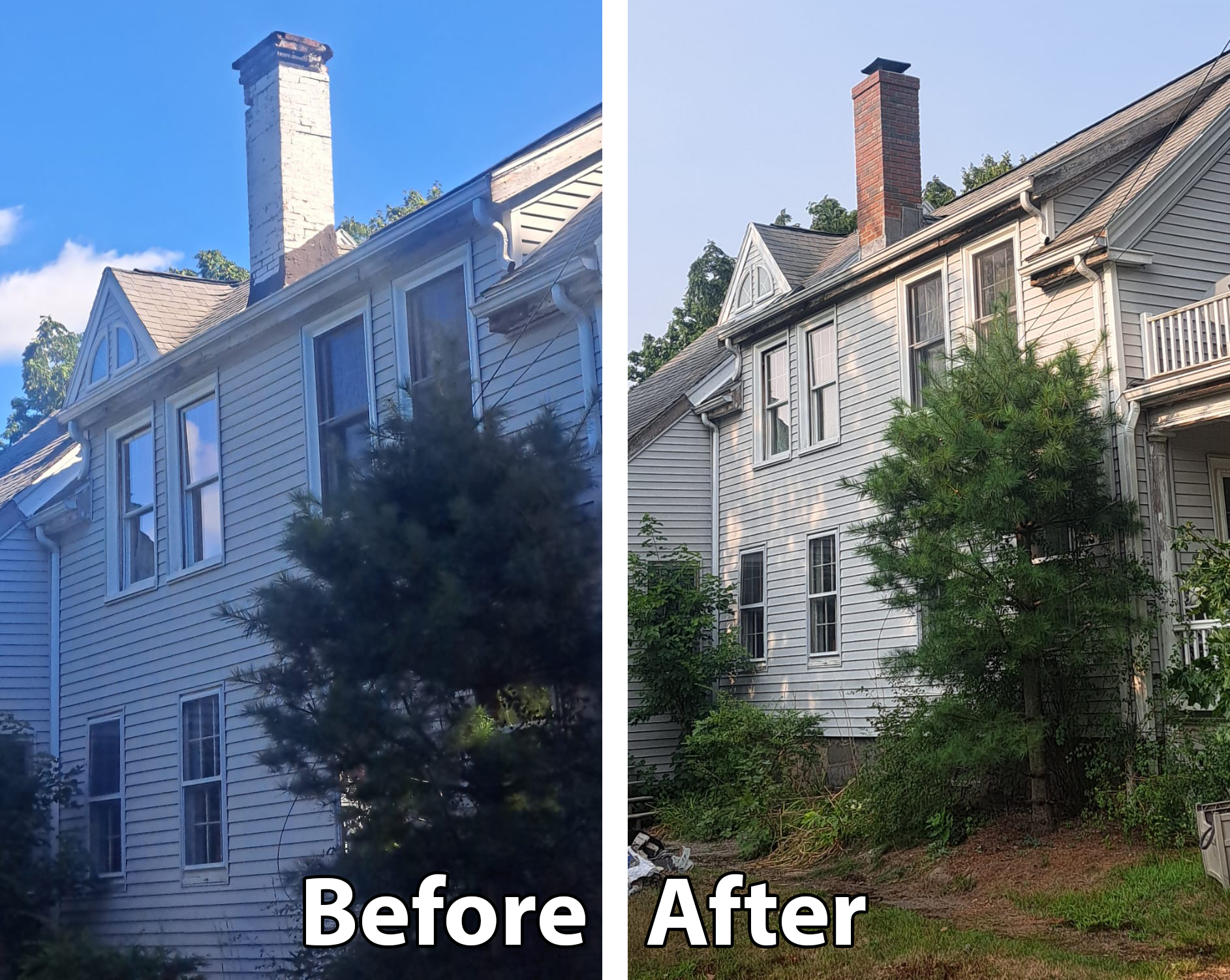 Chimney Cleaning Before and After