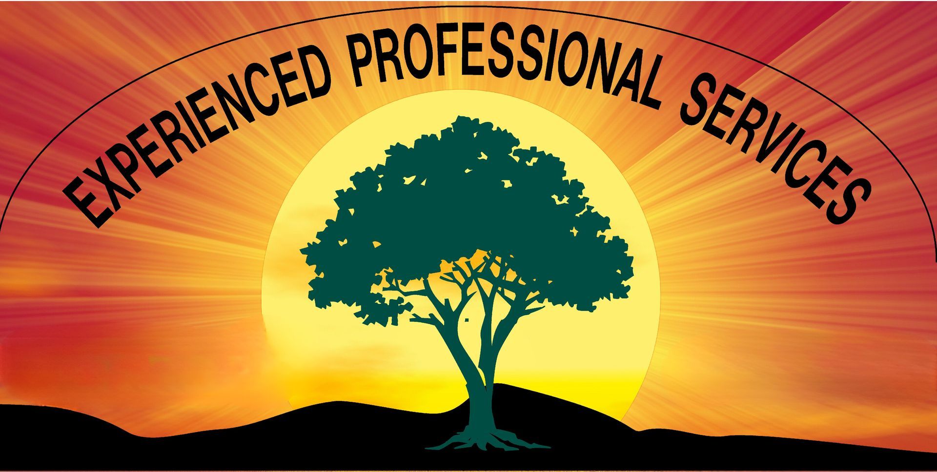A logo for experienced professional services with a tree in the foreground