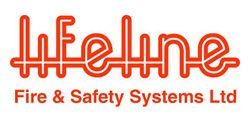 Logo for Lifeline Fire & Safety Systems Ltd, orange text on white, stylized wordmark.