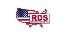 RDS Manufacturing Inc. logo shaped like the U.S. map, with an American flag design and red text.
