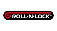 ROLL-N-LOCK logo in white and red on a black rounded rectangle background