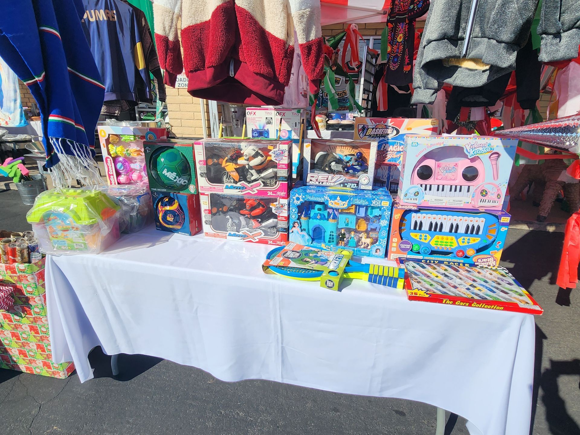 a table with a lot of toys on it