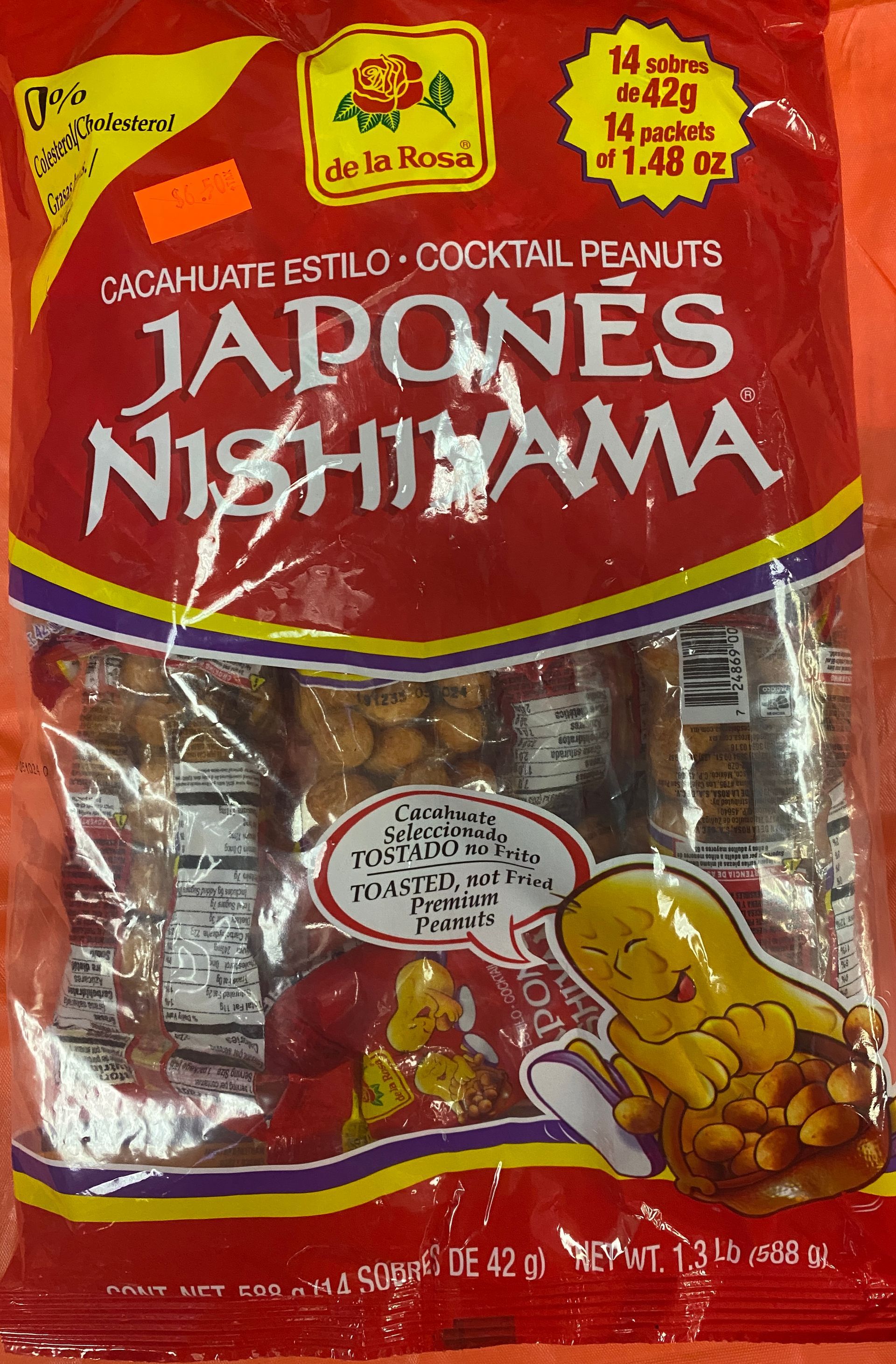 a bag of japanese nishiyama cocktail peanuts