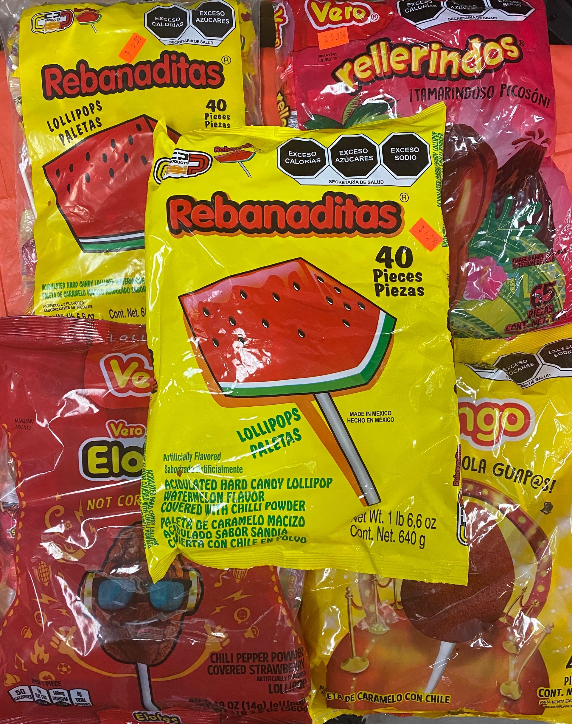 a bag of rebanaditas candy with a watermelon on it