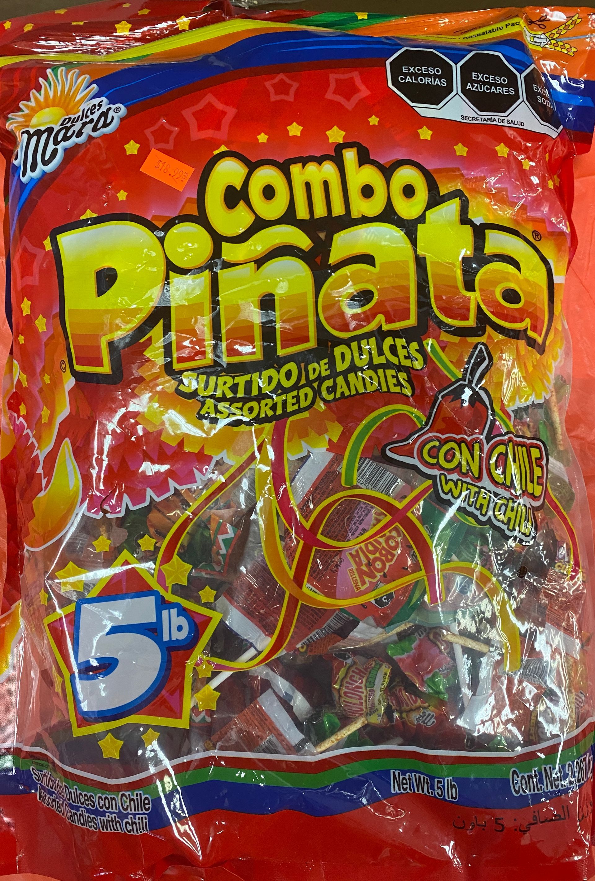 a bag of candy that says combo pinata on it