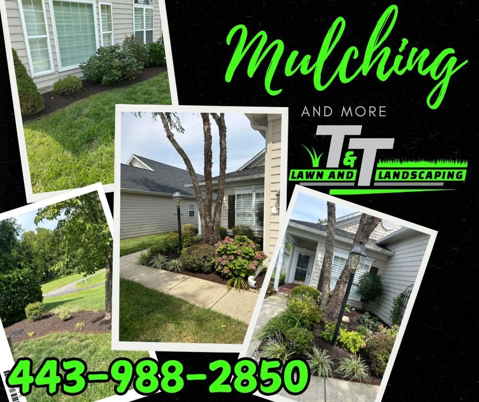 A poster for mulching and more lawn and landscaping