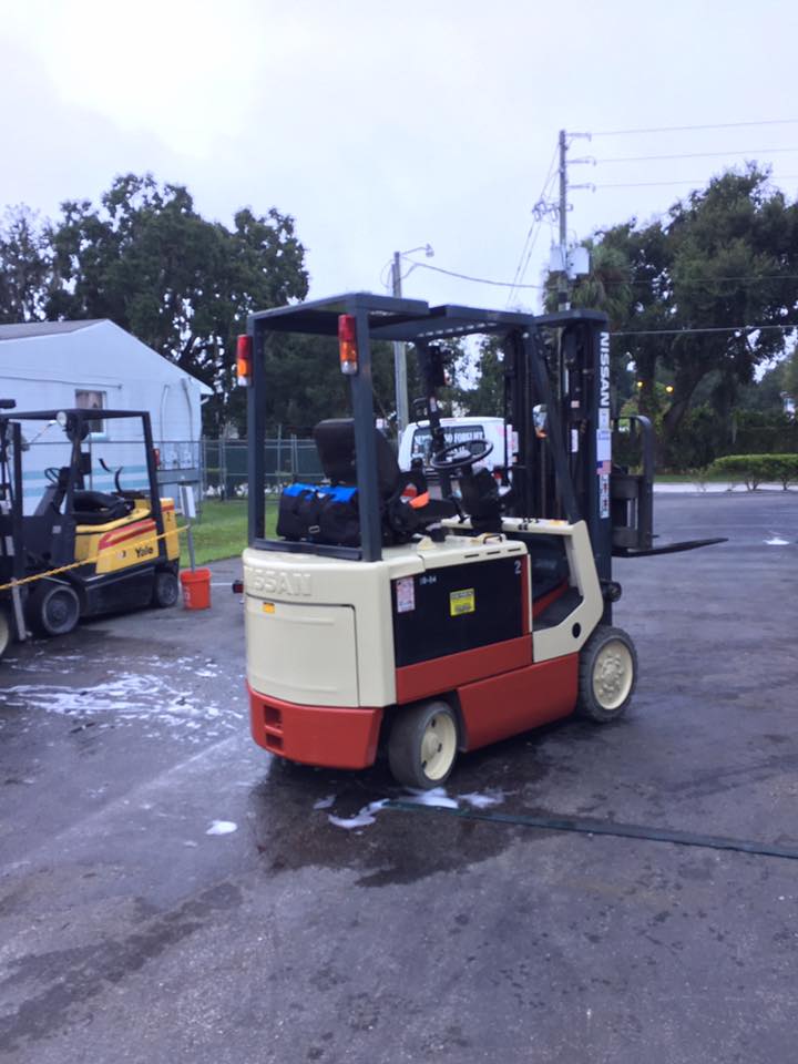 Red forklift