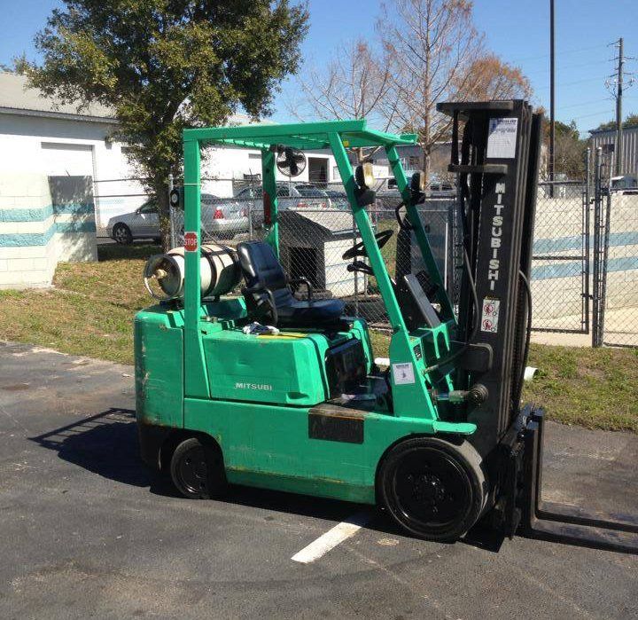 Green forklift